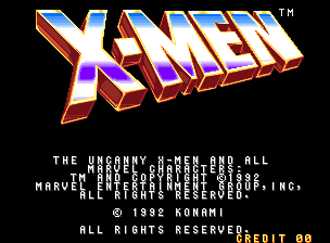 X-Men (2 Players ver EAA) Title Screen